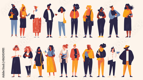Neighbors men and women characters. Friends groups.