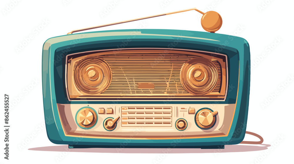 Old Style Radio on the White background. Computer Old Style Radio on the White background. Computer