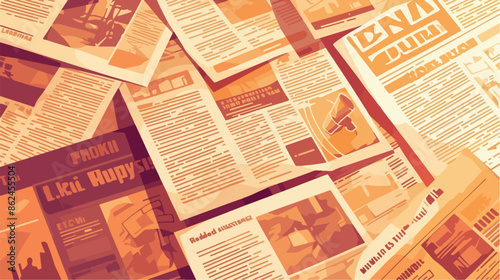 Old newspaper vector template. Retro newsprint