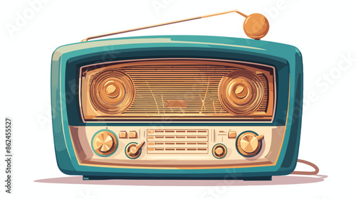 Old Style Radio on the White background. Computer