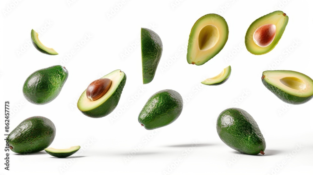 Floating Avocados: A Green Symphony Floating Avocados: A Green Symphony