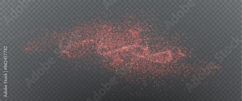 An explosion of chili powder, a scattering of dried pepper, realistic hot paprika, chaotic splashes of seasonings, png.	