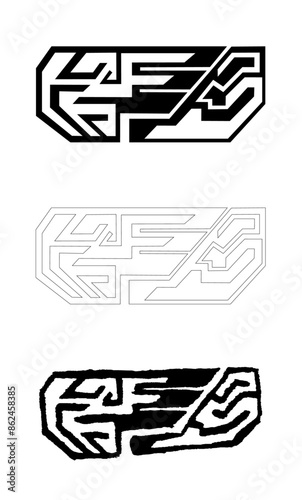 Cyber animation, vector art, tech sketch, technology vector, artificial intelligence, Tattoo trace 