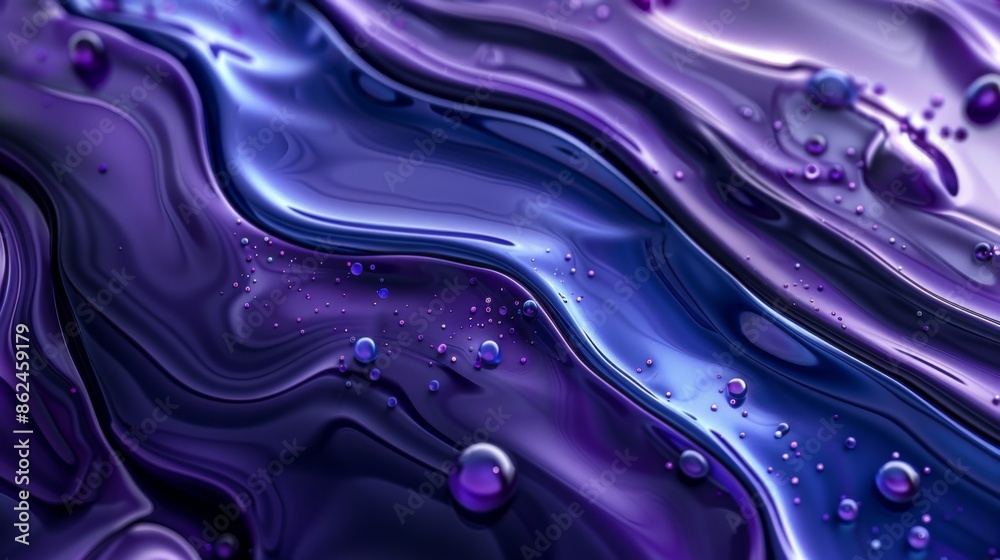 Obraz premium Blue purple 3d flowing liquid wave background