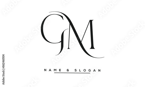 GM, MG, G, M Abstract Letters Logo Monogram