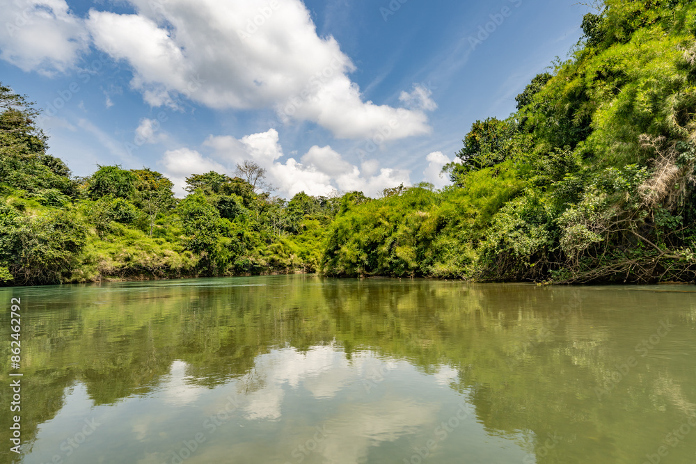 Landscape of the Usumacinta river, the international geographic border between Mexico and Guatemala. Landscape of the Usumacinta river, the international geographic border between Mexico and Guatemala.
