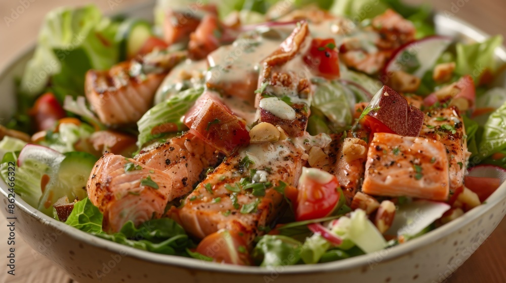 Fresh Salmon Salad with Creamy Dressing Fresh Salmon Salad with Creamy Dressing