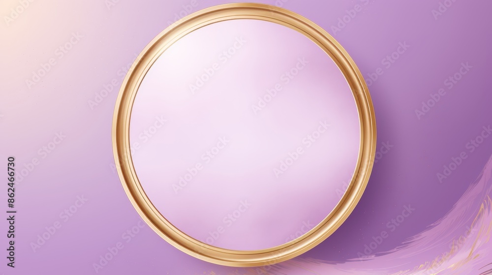 Elegant Golden Oval Frame on a Purple Background Elegant Golden Oval Frame on a Purple Background