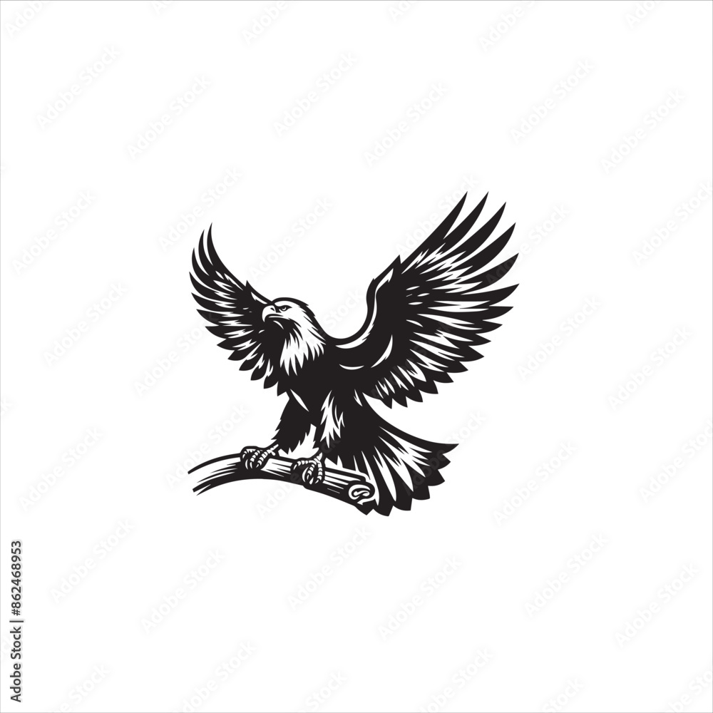 Obraz premium Eagle Bird silhouette vector art illustration