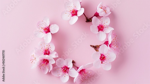 Cherry flower bouquet wreath