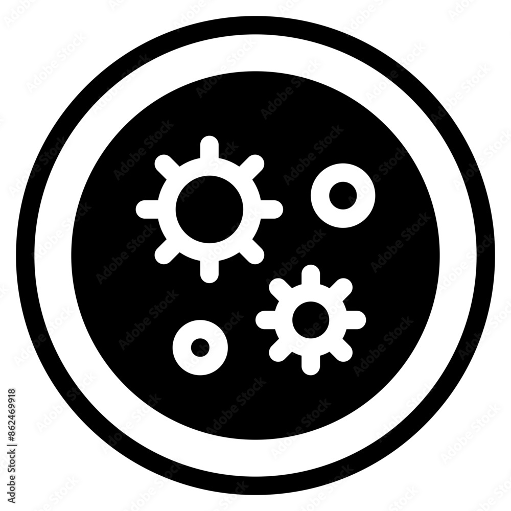 Fototapeta premium Germs, laboratory, magnifier, science Icon