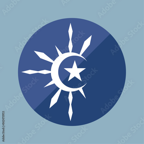 Star Moon Symbols Flat Icon