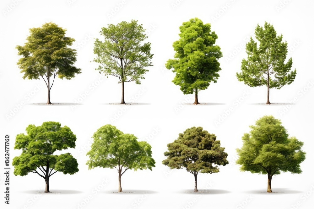 Collection Beautiful 3D Trees ,isolation white background Collection Beautiful 3D Trees ,isolation white background