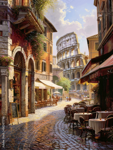 cobblestone street rome