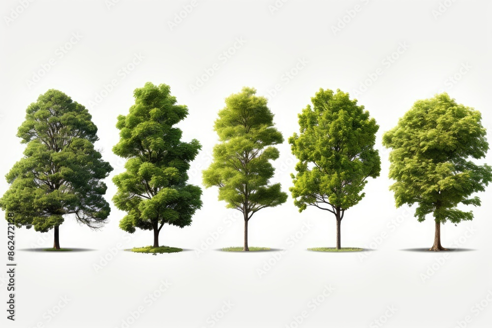 Obraz premium Collection Beautiful 3D Trees ,isolation white background