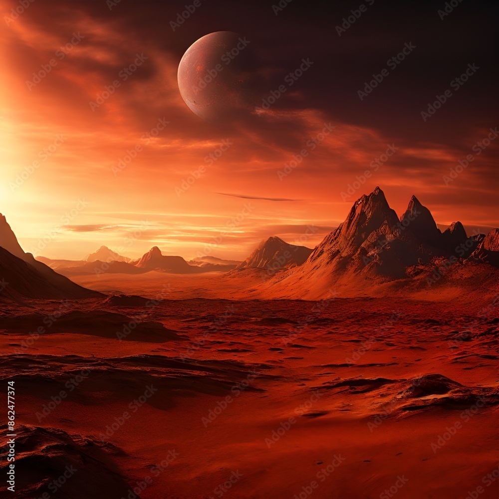 Naklejka premium Sunset in the mountains