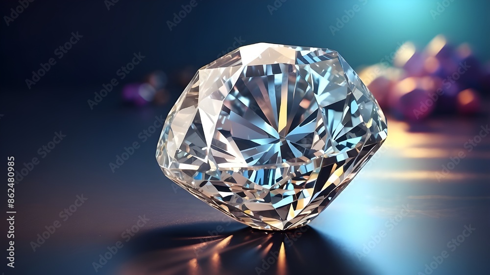 3D model of a diamond rock jewelry with spectrum light reflections 3D model of a diamond rock jewelry with spectrum light reflections