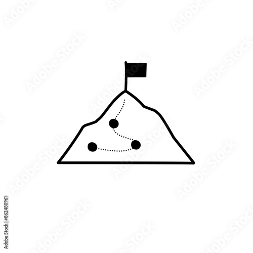 mountain climbing route icon