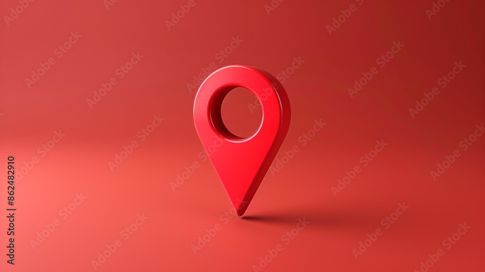 Navigation symbol with directional arrow and 3D rendering.
