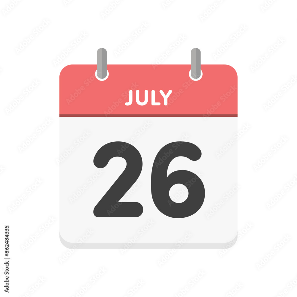 7月26日・july 26の日めくりカレンダーのアイコン - 7/26の日付のシンプルな暦の素材
7月26日・july 26の日めくりカレンダーのアイコン - 7/26の日付のシンプルな暦の素材