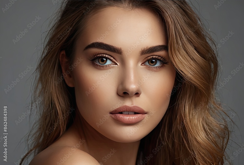 Beautiful woman with long wavy hair. Beauty ,makeup and cosmetics . Beautiful woman with long wavy hair. Beauty ,makeup and cosmetics .
