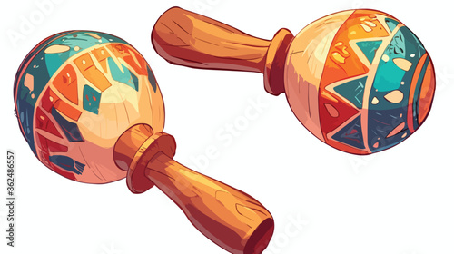 Maracas sketch icon. flat vector style isolated