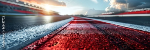 Race Track Under a Cloudy Sunset photo