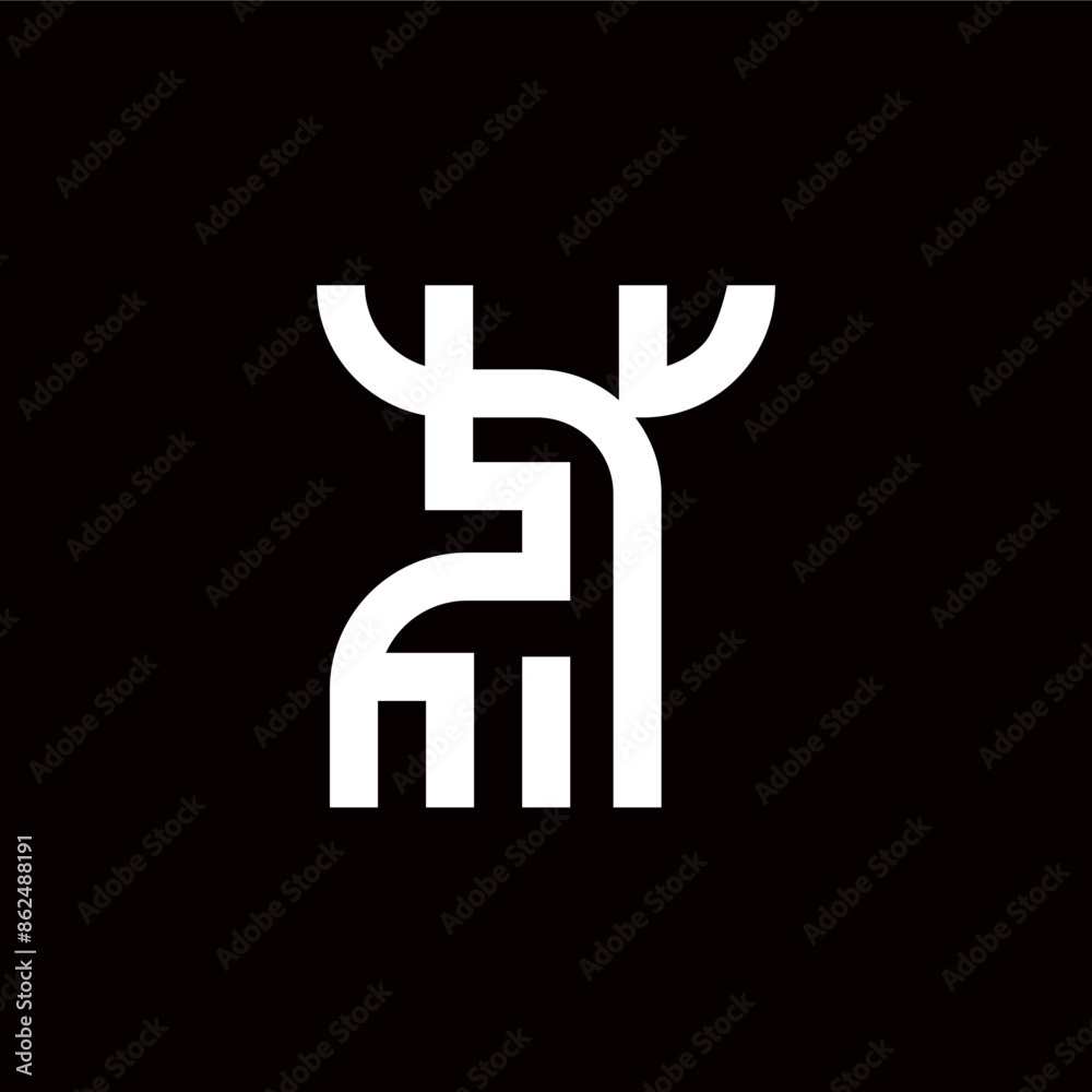 Deer mark logo design. deer hunter gazelle doe antelope horn elk logo symbol antlers, minimalist simple flat deer symbol. Deer mark logo design. deer hunter gazelle doe antelope horn elk logo symbol antlers, minimalist simple flat deer symbol.