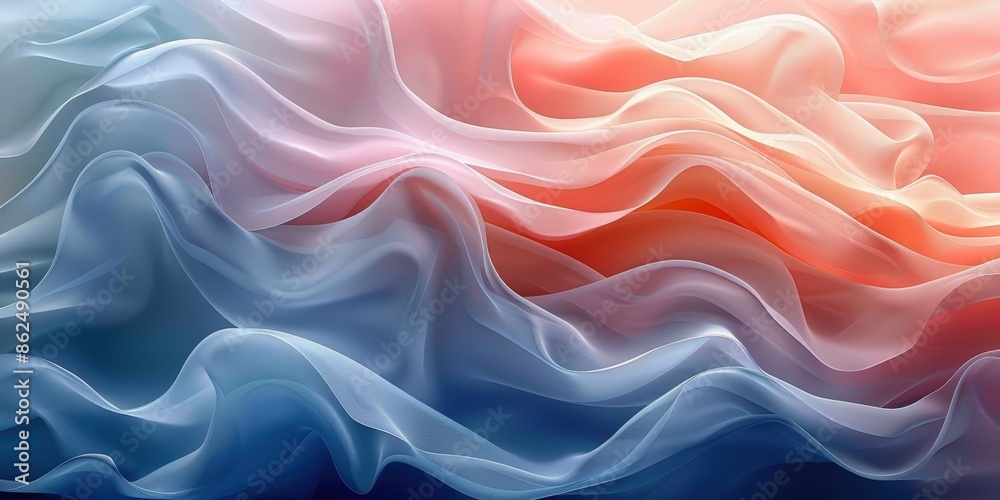 Abstract Wavy Pattern in Soft Blue and Red Hues Abstract Wavy Pattern in Soft Blue and Red Hues