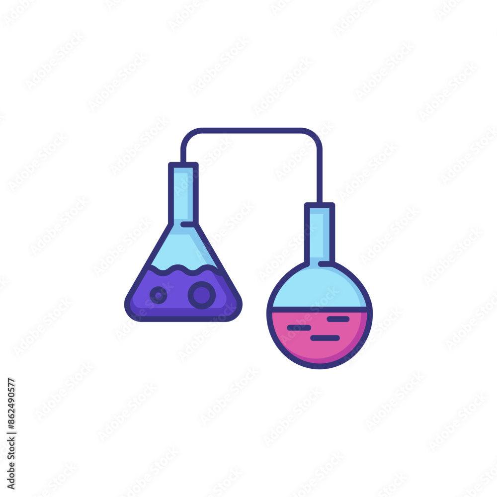 Glass vials line icon. Science, biology, investigation. Science concept. Vector illustration for topics like science, investigation, biology Glass vials line icon. Science, biology, investigation. Science concept. Vector illustration for topics like science, investigation, biology