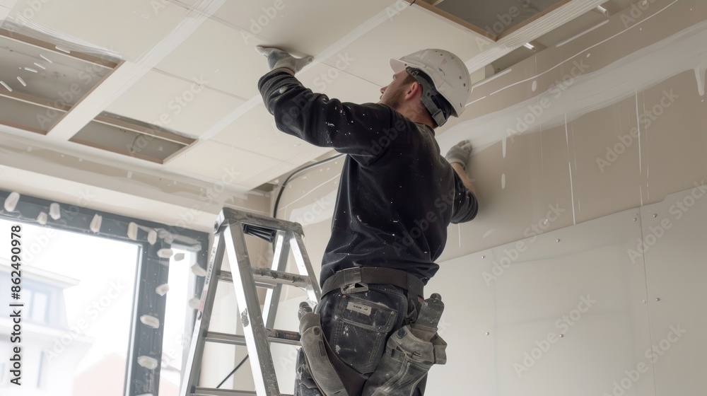 Acoustic insulation in plasterboard construction with proper placement and materials for optimal soundproofing. acoustic insulation, plasterboard construction, soundproofing. Acoustic insulation in plasterboard construction with proper placement and materials for optimal soundproofing. acoustic insulation, plasterboard construction, soundproofing.