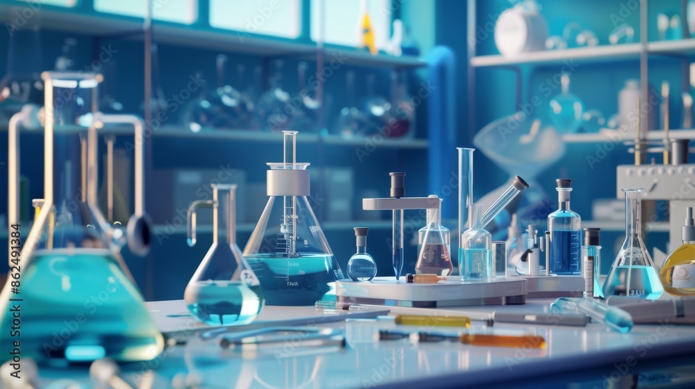 Chemistry lab setup with various experimental tools High quality images Chemistry lab setup with various experimental tools High quality images