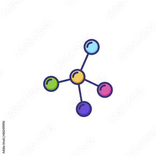 Molecule line icon. Science, biology, investigation. Science concept. Vector illustration for topics like science, investigation, biology