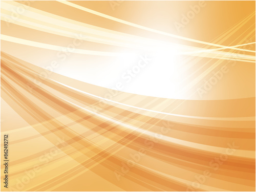 透明感あふれる抽象的なウェーブ背景_オレンジ色