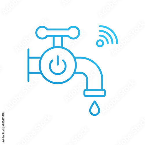 Smart Water Tap vector icon
