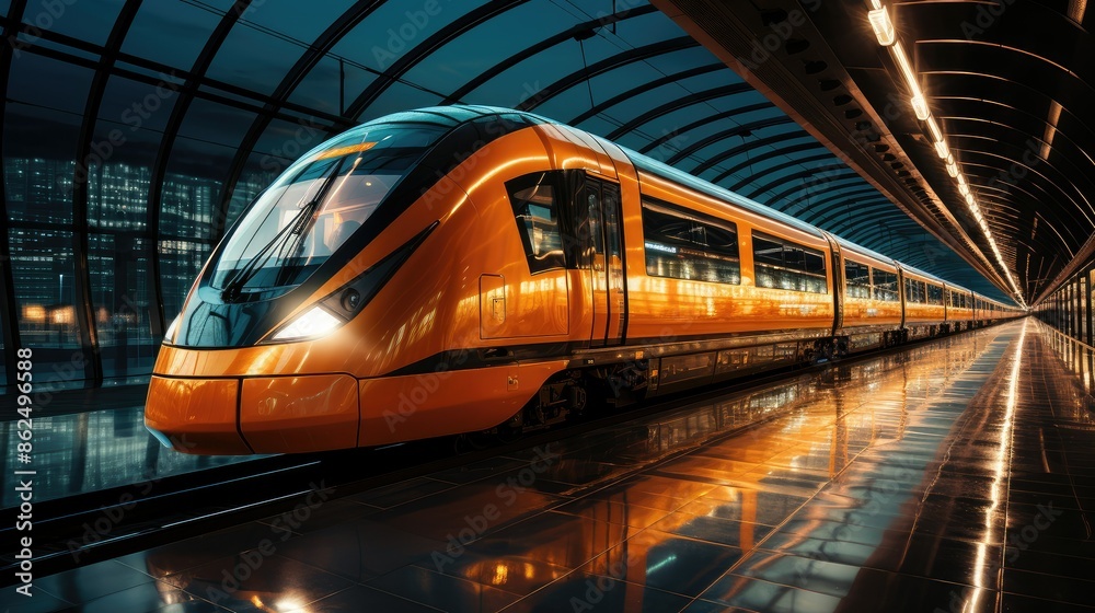 Motion blur of fast-moving train Motion blur of fast-moving train