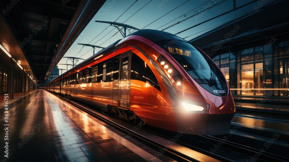 Motion blur of fast-moving train Motion blur of fast-moving train