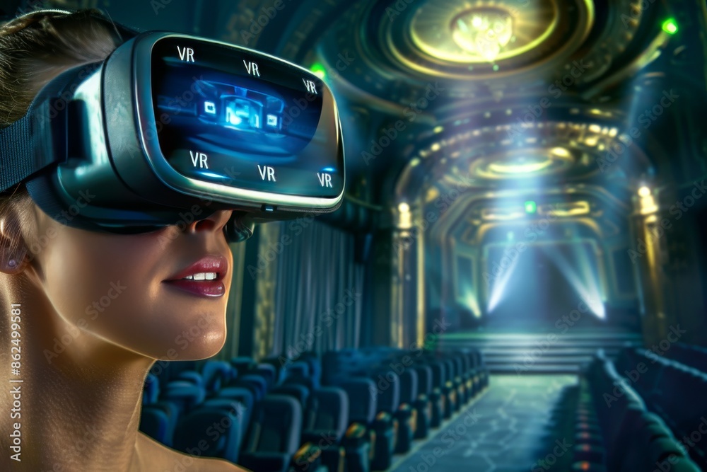 Close up of a futuristic VR headset with neon lights, representing advanced virtual reality technology and modern digital innovation in a high tech design Close up of a futuristic VR headset with neon lights, representing advanced virtual reality technology and modern digital innovation in a high tech design