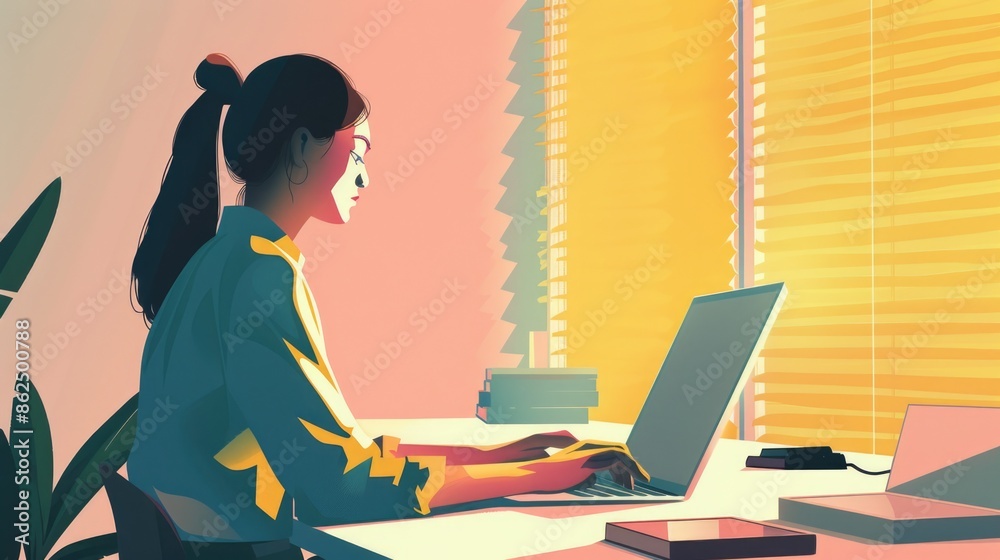 Minimalism illustration office work. Minimalism illustration office work.
