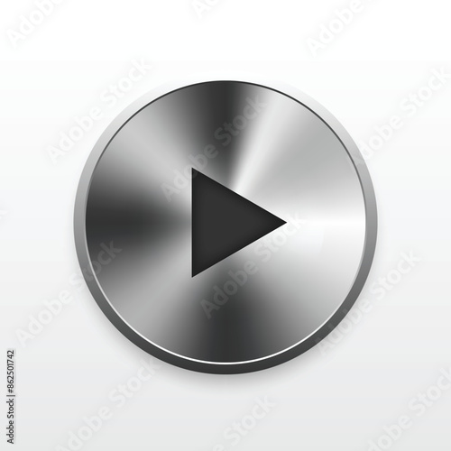 play button metallic