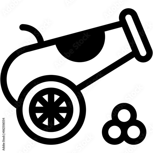 cannon, weapon, circus, shoot, entertainment Icon