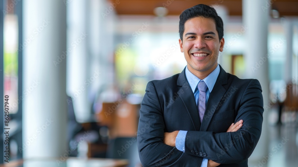 Obraz premium Executive And Associate. Portrait of a Smiling Business Man and Legal Face in Office Setting for Corporate Law Success