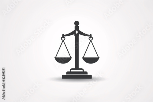 a black and white symbol of a balance scale