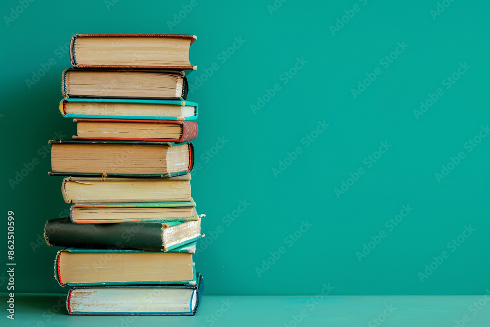 a stack of books on a table