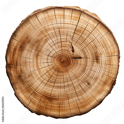Old piece table of tree stump isolated on transparent background