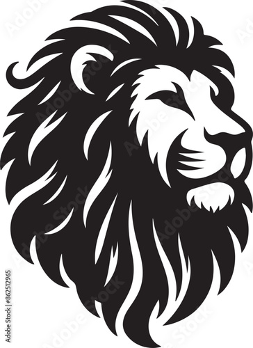 Lion head vector image front view on whit background.