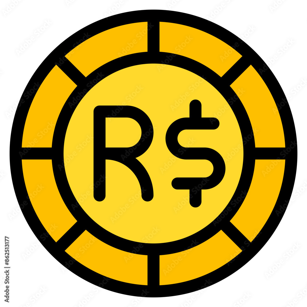 Brazilian real, coin, currency, money, cash Icon Brazilian real, coin, currency, money, cash Icon