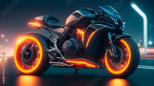 powerful bike on highway