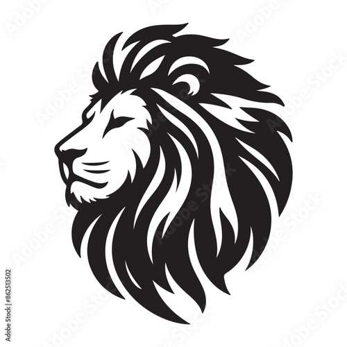 Lion head vector image front view on whit background.