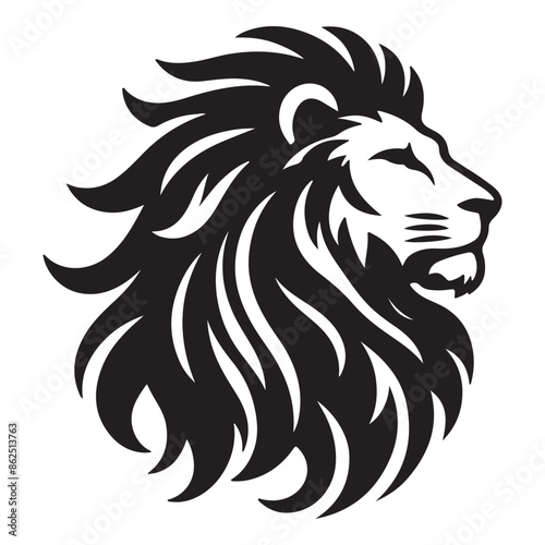 Lion head vector image front view on whit background.